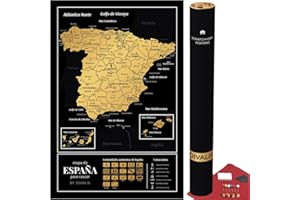 DIVALIS Grande Mapa de España Para Rascar - Mapa Para Marcar Viajes de España - Scratch off Spain Map - Scratchable Spain Poster