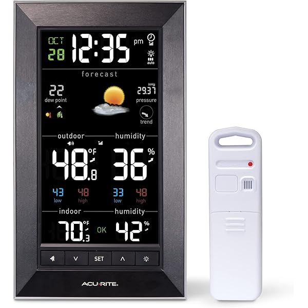 CRAFTSMAN Personal Weather Station With Indoor/Outdoor Temperature And Humidity Readings Wind Speed Measurement Hyperlocal Forecasting Backlit Color Display And Built In Barometer Cmxwdcr01543