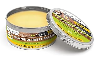 HeliaCARE Bio Schneidebrett Pflege Holz Balsam mit echtem Bienenwachs in Lebensmittelqualität. Farblos, geruchlos, mehr Hygiene und allergenfrei. (Balsam 300ml)