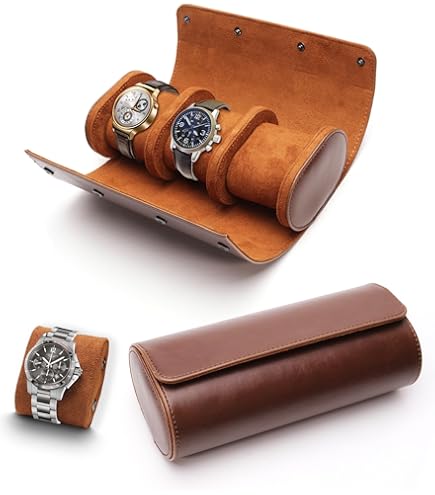 Rouleau De Montre En Cuir Personnalisé | Étui Pour Montre De Voyage Pour Homme | Boîte à Montres Personnalisée | Cadeau Pour Le Marié | Cadeaux Pour Garçons D'honneur | Cadeau De