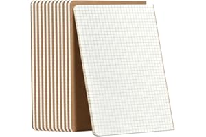 ‎ZCZN ZCZN Notizbuch A5 kariert, 12 Stück Kraft Cover Notizheft mit 30 Blatt, Heft für Büro und Schule