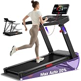 UMAY Folding Incline Treadmill, 14 KM/H, 3.5HP | Treadmill with Heart Rate, Electric Treadmill for Home with LED Display, 180