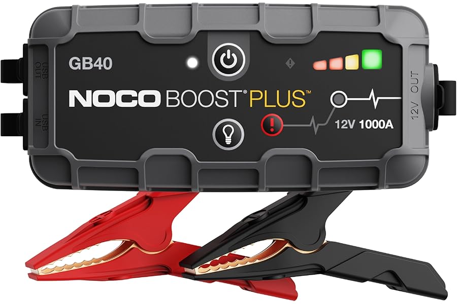 NOCO Boost GB40: 1000A UltraSafe Jump Starter Power Pack – 12V Car Battery Booster, Portable Power Bank & Jump Leads - For 6.0L Petrol and 3.0L Diesel Engines