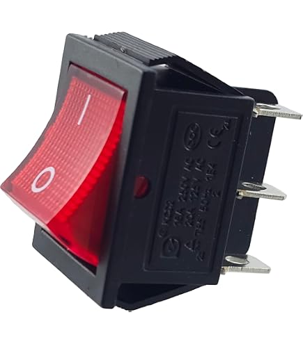 Interruptor ON-OFF con indicador luminoso rojo 16A-250V TES-21 Interruptor ON-OFF con indicador luminoso rojo 16A-250V TES-21