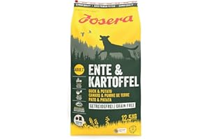 Josera Ente & Kartoffel | 1 x 12,5 kg | Trockenfutter für Hunde | Getreidefrei | Für ausgewachsene Hunde mittlerer und großer Rassen