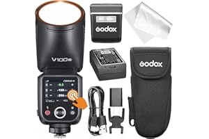 ‎GODOX Flash GODOX V100 N do Nikon, V100N 100 W ekran dotykowy z Global Shutter, TTL HSS 1/8000s, ulepszona wersja GODOX V1 Pro, kompatybilna z Nikon Z6 III, Z50 II, D7500, Z8, D850 itp