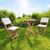 KATLANIR AHŞAP BİSTRO SET BAH&Ccedil;E MASA SETİ MİNDER HEDİYELİ 50 * 50