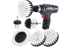 GIREICH Spazzole per Trapano, 5PCS Spazzole per Trapano Elettrico, Spazzola Rotante Pulizia, Pulire Drill Brush Set Perfetto per la Pulizia Toilette Cucina Bagno Doccia Piastrelle Lavello Auto (Bianco)