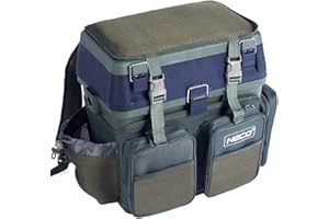 ESPERANZA NECO® Sac à dos et siège de pêche tout-en-un, Accessoire de pêche, Sacoche spacieuse avec 4 boîtes à appâts et 4 poches