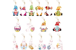 ALEGRE® 16 sztuk dekoracji wielkanocnych do zawieszenia, zawieszki wielkanocne, zajączek, jajka wielkanocne, , zawieszki dekoracyjne, zawieszki wielkanocne, dekoracja wielkanocna, dla dzieci, na