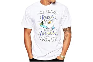 FUNNY CUP Camiseta No Somos raros Somos los Amigos del Novio. Divertida para Despedidas de Soltero