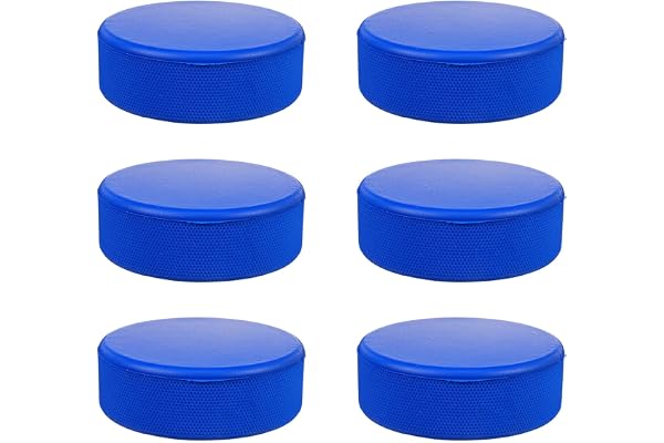 CORHAD 6 st mjuka hockeypuckar: 7,5 cm tillbehör för inomhusgolvhockey - färgglada PU-träningspuckar för gymnastik, sport, festgåvor