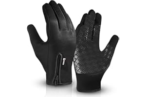 Katx Guanti da corsa Ciclismo Guanti invernali Uomini Donne Touchscreen Grip antiscivolo Leggero Fodera in pile ispessito Antivento Escursioni all'aperto Guida Guanti da allenamento termici