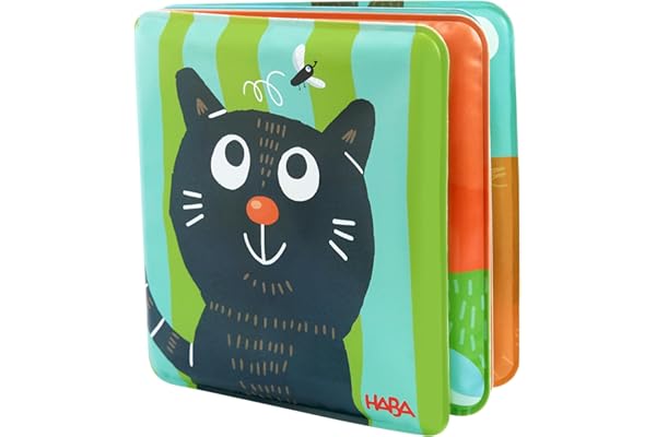 HABA Livre de Bain Les Amis des Animaux - Plaisir Aquatique dès 6 Mois avec Fonction cliquetis colorée - Plaisir du Bain pour Baignoire et Piscine - 2012341001