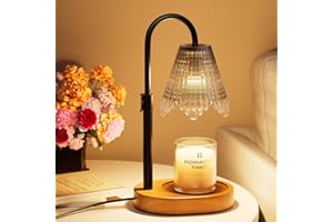 muyeziwo Candle Warmer Lamp with Timer Dimmable - Height Adjustable Candle Warmer for Jar Candles - Birthday Gifts for Women Mom - House Warming Gifts New Home Decor (Walnut Base Grey Shade)