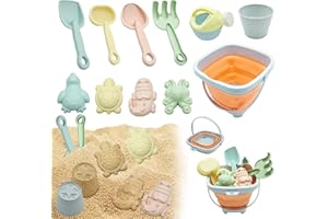 Coriver Kit de Jouet Plage, 11 Pièces Jouets de Plage avec Seau Plage, Pelles, Râteaux, Arrosoir, Jeux Seau de Plage, Jeux Exterieur Bébé 3+ Ans Garçons Filles