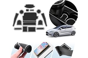 ZCLINKO Compatible with Ford Fiesta MK8 2017-2022 Car Mats,Non-Slip Mats for Rubber Mats,Centre Console Armrest,Cup Holder,Door Seam Interior Mats Accessories 14 Pcs (White)