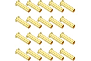 PATIKIL Inserto Compressione Ottone, 40pz 6mm OD x 4mm ID Supporto per Tubo, Kit Assortimento Raccordi Compressione Tubi Aria Acqua Olio