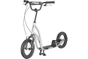 STIGA Trottinette Tout Terrain AIR avec Grandes Roues, Frein à Main et Béquille Stable - Ajustable en Hauteur - Convient à partir de 7 Ans - Capacité de Poids jusqu'à 100kg - Marque Suédoise Renommée