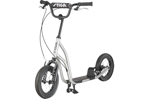 STIGA Air Scooter Trottinette avec Frein à Main pour Adultes et Enfants, Hauteur Réglable, avec Béquille