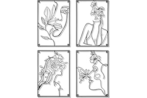 Walasis Wanddeko Wohnzimmer Metall Schwarz - Wand Deko Wandskulpturen 4er Set Metallbild Modern Metallbilder wandschmuck