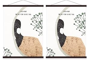 Benjia Barra magnética para pósteres, de madera, marco para fotos, 45 x 60 cm, 45 x 30 cm, 45 x 45 cm (45 cm, caoba, 2 unidades)