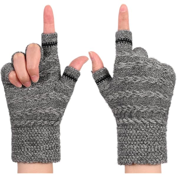 Kiiwah Guanti Senza Dita Termici - 2 Paia, Touch Screen, Unisex (Nero, Grigio) - Foto 9