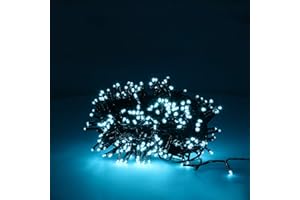 MAURER Guirnalda Luces Navidad 300 Leds Color Azul Hielo. Luz Navidad Interiores y Exteriores Ip44