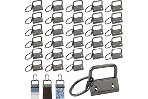 HIKPACKER 60 Piezas Hardware para Llavero Hardware de Muñeca 25mm Llavero de Hardware de Pulsera Metal Clips Herrajes para Cierre de Cordón para Manualidades de Tela de Cordón de Bricolaje(Negro)