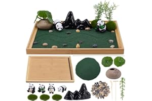 WEBEEDY Panda Mini Zen Garden for Desk, Japanese Desk Zen Garden Decor for Home & Office,Zen Sandbox for Relaxation and Meditation Women Man Birthday Panda Decoration Gifts,28x19cm