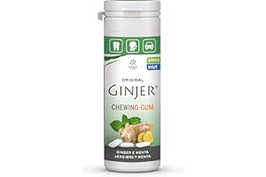 LEMON PHARMA Lemonpharma GINJER CHICLES Menta STEVIA, Negro, Bote de 30g