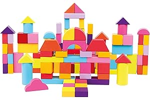 BINO & MERTENS Tambor de bloques Mertens con 100 piezas, juguete para niños a partir de 1 año (bloques de construcción coloridos y con muchas formas, incluye 100 piezas, tamaño: XL), Multicolor