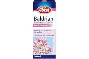 ‎ABTEI Abtei Baldrian Beruhigungstropfen - pflanzliches Beruhigungsmittel aus der Baldrianwurzel - beruhigt und entspannt die Nerven und unterstützt das Einschlafen - vegan - 1 x 100 ml