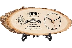 ‎TULOLVAE Tulolvae Opa Geschenk, 32x12cm Wanduhr Holz für Bester Opa Geschenk, Geburtstagsgeschenk für Opa, Opa zum Geburtstag Weihnachten Vatertag