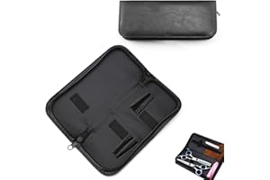 DHWEKU Bolsa para Tijeras de peluquería, Funda para Tijeras de Peluquero, Organizador de Tijeras – Grande, Piel sintética