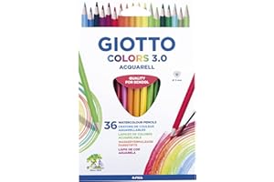 Giotto Colors 3.0, matite colorate acquerellabili, forma triangolare, mina, 3 mm, colori assortiti, 36 pezzi