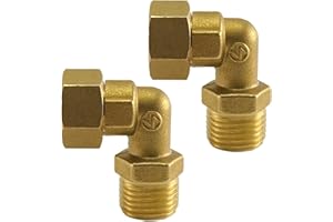 XNTONG - Old Clawfoot Bath Tub Faucet Mount Adapter, Brass Elbow Pipe Fitting 90 Degree, for Clawfoot Tub Faucet Elbows Adapter Connection, 1/2 IPS Female to 1/2 IPS Male, Pack of 2