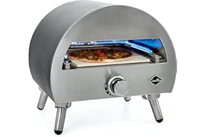 Casa Mia Bravo - 12 Inch Outdoor Gas Pizza Oven - Quick Heating, Portable, Stainless Steel Construction - 3 Year Guarantee