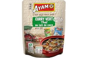 AYAM SINCE 1892 AYAM Sauce Curry Vert | 100% Ingrédients Naturels | Saveurs Authentiques | Déjà prête | Lait de coco et Curry Thaï | Sans Gluten | Sans Lactose | Sans Conservateurs - 200g