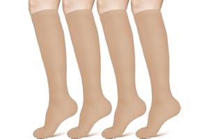ACWOO Kompressionsstrümpfe für Damen Herren, 2 Paar Stützstrümpfe Medizinisch Kompressionssocken mit 15-20 Mmhg Thrombosestrümpfe, Compression Socks für Laufen, Sport, Flug, Radsport(Hautfarbe S/M)