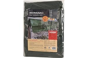 ‎NOOR NOOR Holz-Abdeckplane1,5x6 m (210 g/m²) - wasserfest, UV-beständig, schimmelresistent - mit verstärkten Ösen & Rändern - Schutzplane grün für Holz, Boot, Möbel