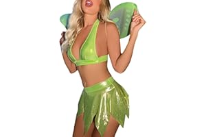Saoakiny Women's Fairy Princess Costume Tinker Bell Deluxe Costume Dress Halloween Fancy Party Dress Dress Up Clothes For Women