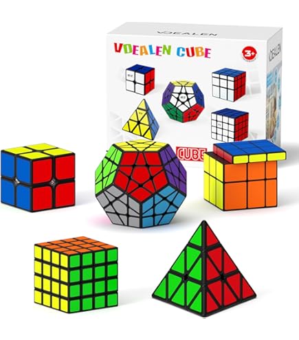 Coolzon Speed Magic Cube, magische kubus-set, 2 x 2, 3 x 3 cm, 4 x 4, Pyraminx, Megaminx, spiegel, Skewb, Fisher, kleine toverkubus, met magische puzzel, dobbelspeelgoed voor kinderen en volwassenen