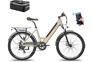 Fafrees Electric Bike with APP, 26 Inches Electric Bikes for Adult Low Frame, 36V 10Ah Removable Battery Pedal Assist Ebike, 250W Electric Bicycle City Commuting, 7 Speed Gears, Official F26 Pro