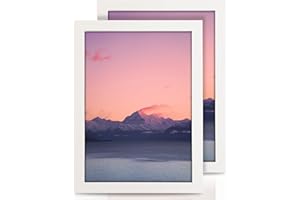 Zemiu 2Pack Premium A4 Picture Frames, Wooden Photo Frame 29.7x21cm-12x8inches with Perspex/Hanging Hooks,for Wall/Desk Pictures Print Display-White