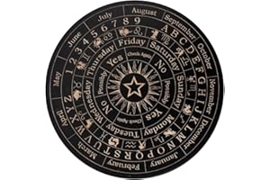 Enwye Pendulum Board Divination Board, with 26 Letters, Zodiac Signs and Text Descriptions From A To Z, Fortune Telling, Witch Craft Supplies