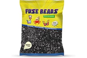 Benny Beads Bügelperlen 1500 Stück, Midi-Größe 5mm, Kreatives Bastelzubehör DIY Fuse Beads (Schwarz)