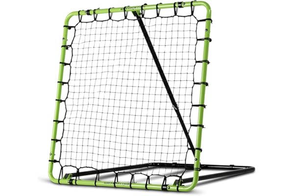 EXIT Toys Filet de Rebond Multisport Tempo - 120x120 cm - Entrainement Football, Volleyball, Basketball, Handball et Hockey - Réglable dans 8 Positions - Facile à Déplacer - Vert/Noir
