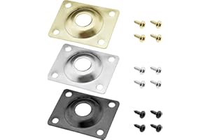 The Lord of the Tools 3pcs Plaque Jack Rectangulaire pour Guitare Plaque de Prise de Sortie Prise de Guitare avec 12pcs Vis de Fixation Remplacement pour Guitare Électrique Basse