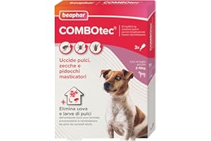 Beaphar COMBOTEC Antiparassitario per Cane Taglia Piccola (2-10 Kg), Protegge da Pulci, Zecche, Uova, Larve e anche la Casa - In Confeziona da 3 Pipette
